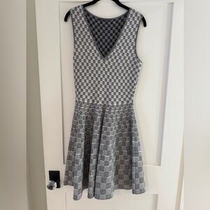 Alexander McQueen Checkered V-Neck Dress Sz M